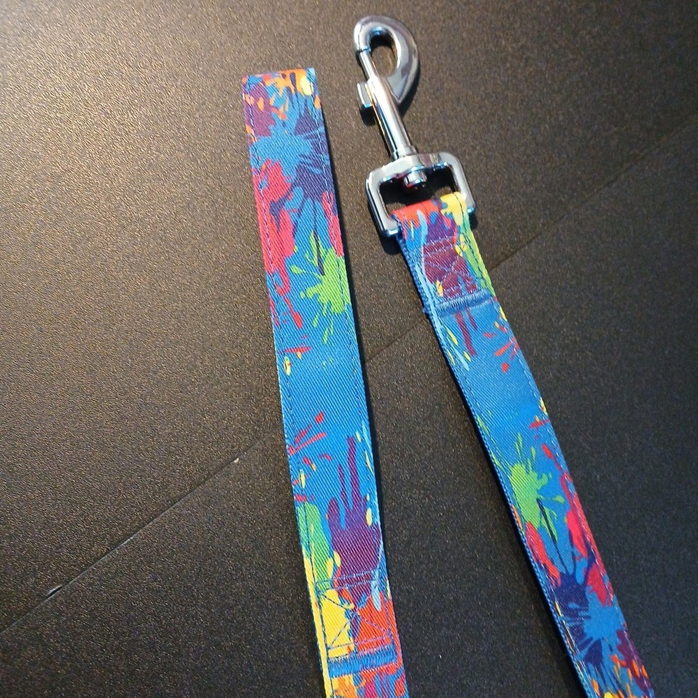 Multicolor Paint Splash Dog Leash 47 In‎ NWOT
